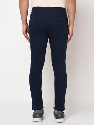 navy blue solid full length track pant - 17543417 - Standard Image - 3