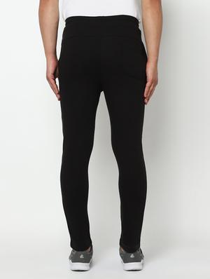 black solid full length track pant - 17543418 - Standard Image - 3