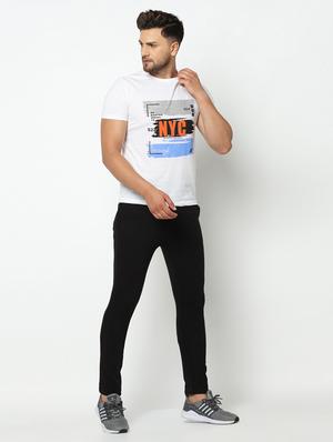 black solid full length track pant - 17543418 - Standard Image - 4
