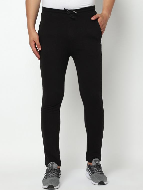 black solid full length track pant - 17543418 - Zoom Image - 1