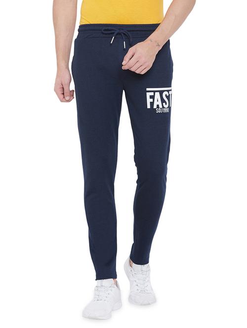 navy blue solid full length track pant - 17543424 - Standard Image - 1