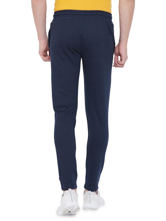 navy blue solid full length track pant - 17543424 - Zoom Image - 3