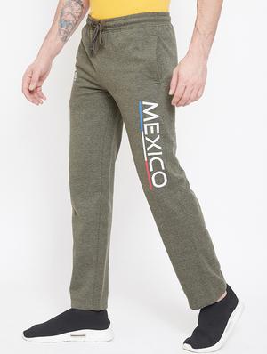 green printed full length track pant - 17543427 - Standard Image - 2