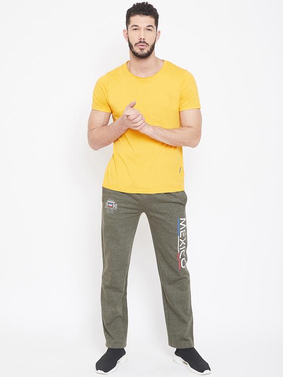 green printed full length track pant - 17543427 - Zoom Image - 4