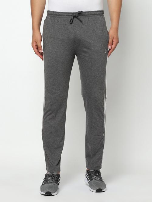 grey side taped full length track pant - 17543429 - Standard Image - 1