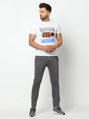 grey side taped full length track pant - 17543429 - Standard Image - 4
