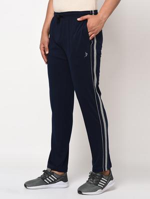 navy blue side striped full length track pant - 17543431 - Standard Image - 2