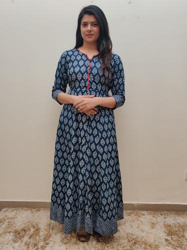 cotton printed anarkali kurta - 17543443 - Very Small Image - 1