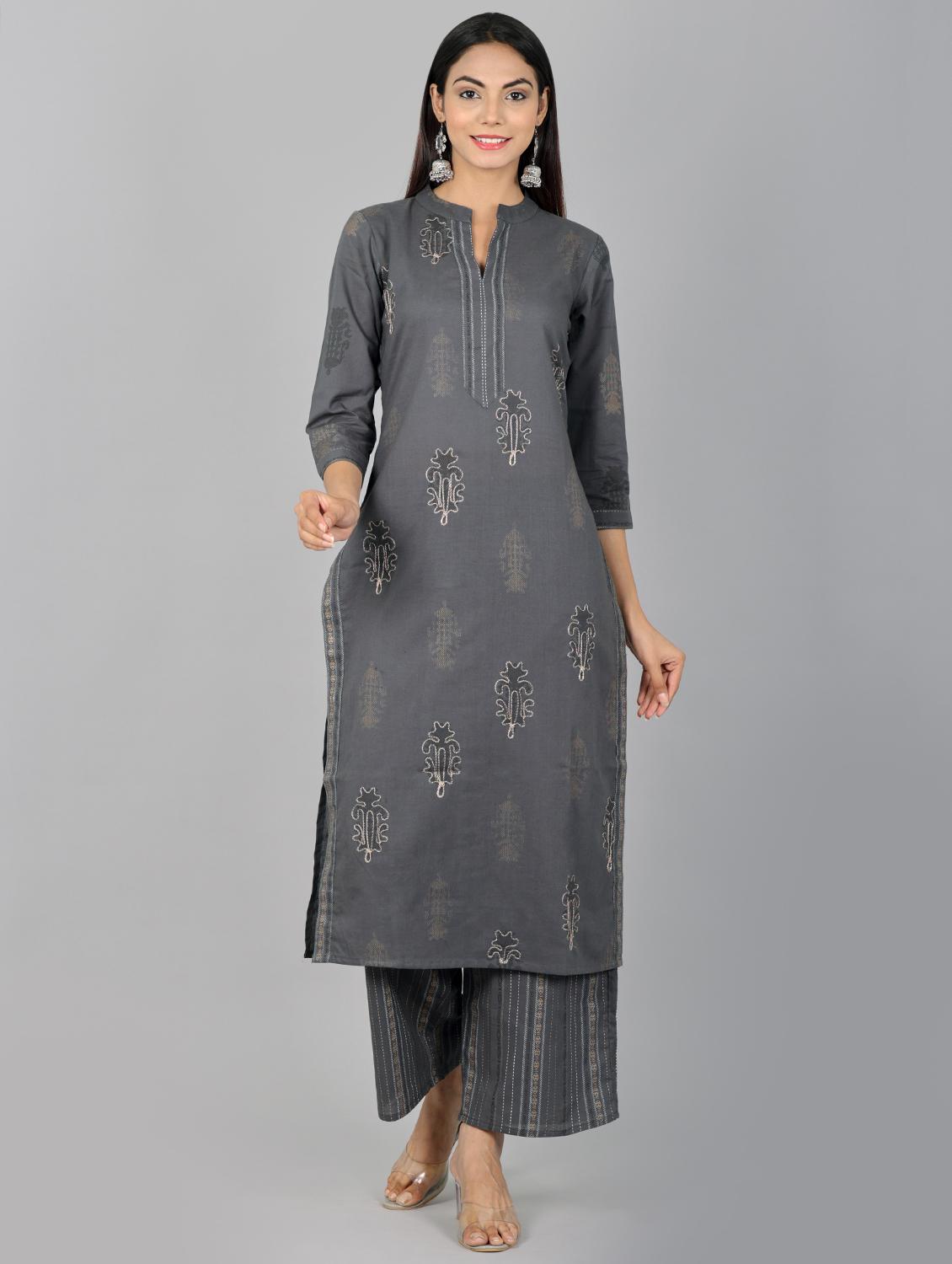 embroidered kurta palazzo set - 17543447 - Zoom Image - 1