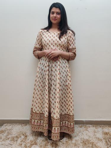 cotton printed anarkali kurta - 17543451 - Standard Image - 1