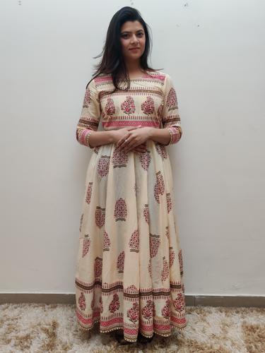 cotton printed anarkali kurta - 17543453 - Very Small Image - 1