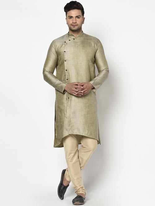 green self design kurta pyjama ethnic wear set - 17543531 - Standard Image - 1