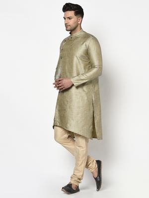 green self design kurta pyjama ethnic wear set - 17543531 - Standard Image - 2