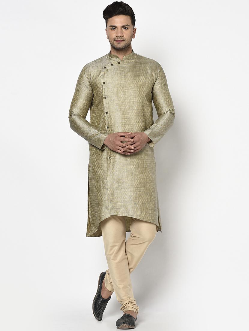 green self design kurta pyjama ethnic wear set - 17543531 - Zoom Image - 1
