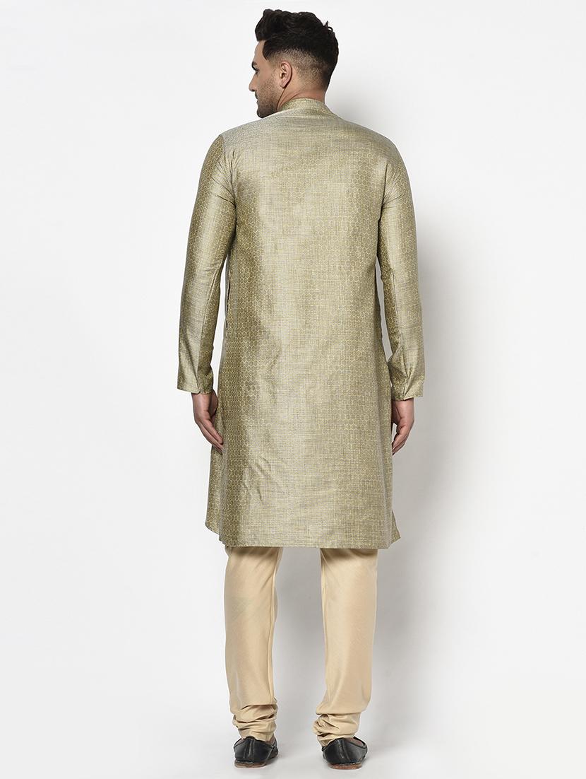green self design kurta pyjama ethnic wear set - 17543531 - Zoom Image - 3