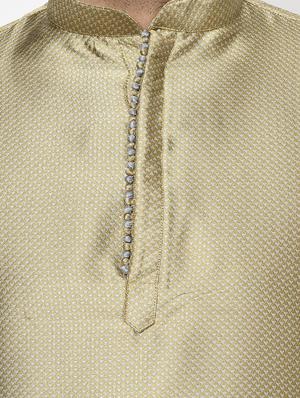 gold self design kurta pyjama ethnic wear set - 17543535 - Standard Image - 4