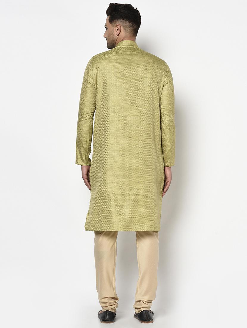 green self design kurta pyjama ethnic wear set - 17543541 - Zoom Image - 3