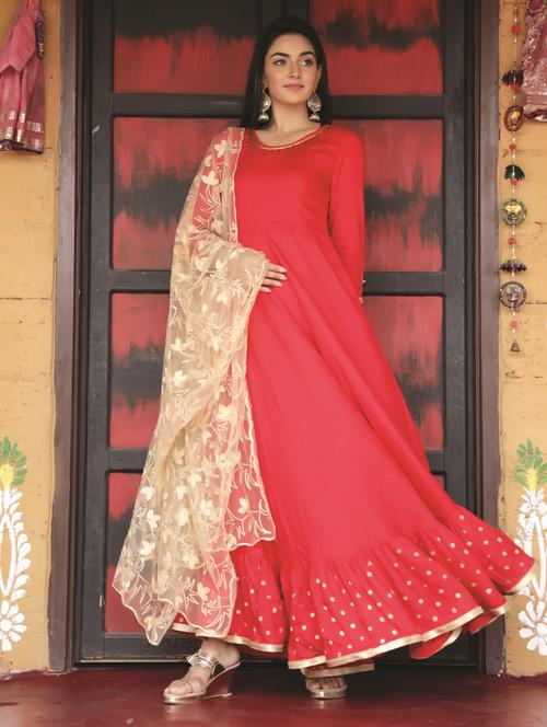 solid flared kurta - 17543545 - Standard Image - 1