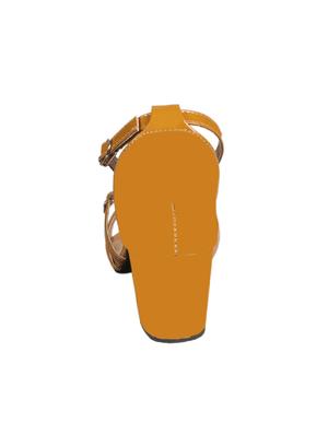 yellow synthetic back strap sandals - 17543565 - Standard Image - 3