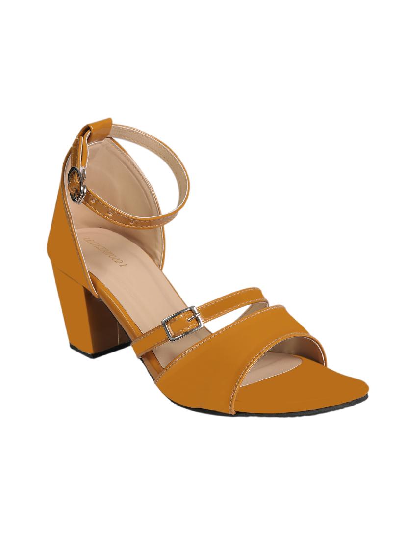 yellow synthetic back strap sandals - 17543565 - Zoom Image - 1