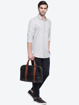 grey striped casual shirt - 17543568 - Standard Image - 4