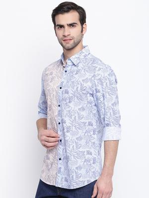 floral striped casual shirt - 17543570 - Standard Image - 2