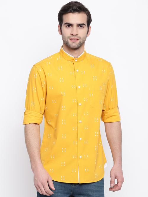 yellow printed casual shirt - 17543574 - Standard Image - 1