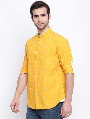 yellow printed casual shirt - 17543574 - Standard Image - 2