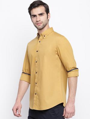 yellow solid casual shirt - 17543596 - Standard Image - 2