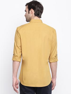 yellow solid casual shirt - 17543596 - Standard Image - 3