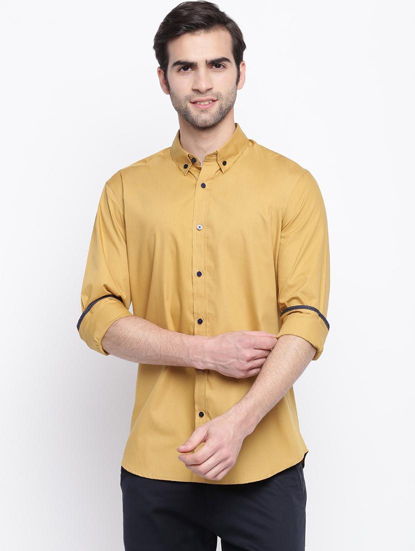 yellow solid casual shirt - 17543596 - Zoom Image - 1