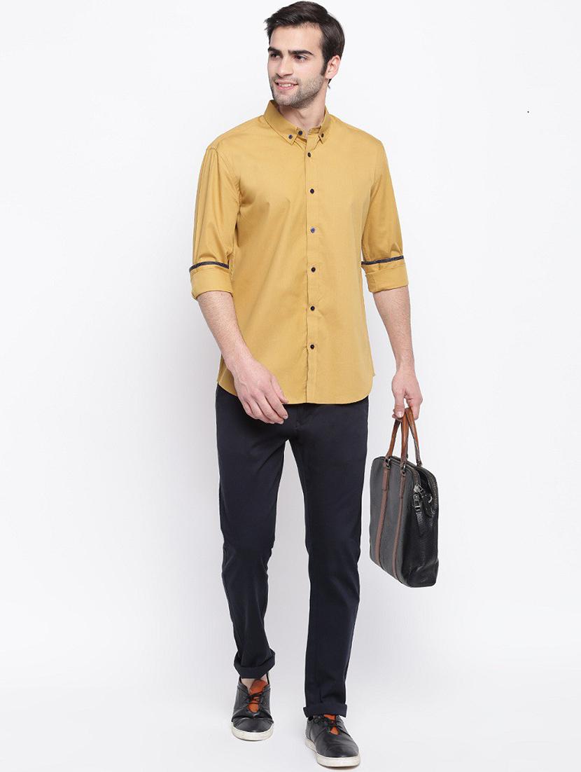 yellow solid casual shirt - 17543596 - Zoom Image - 4