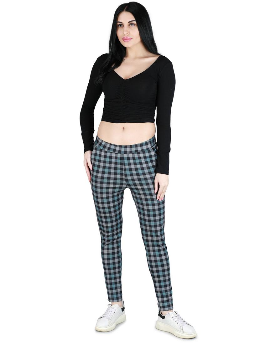 mid rise checkered jeggings - 17543607 - Zoom Image - 4