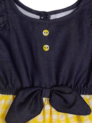 yellow net frock - 17543623 - Standard Image - 3
