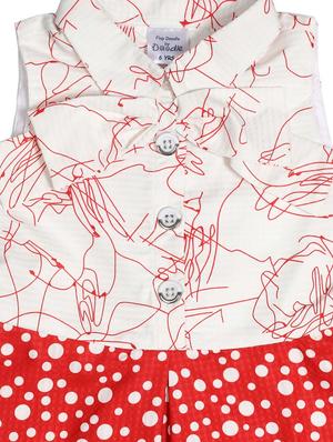 red polyester frock - 17543639 - Standard Image - 3