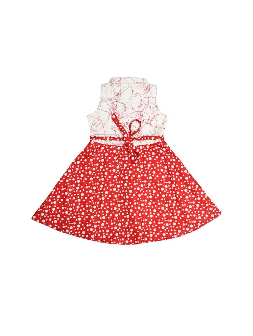 red polyester frock - 17543639 - Zoom Image - 2