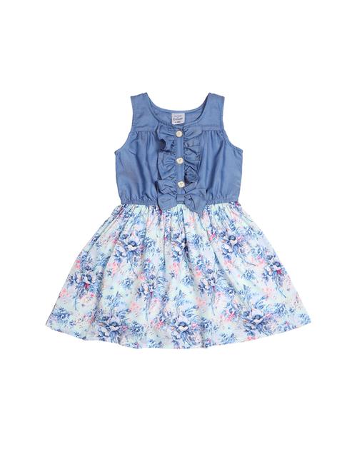 blue crepe frock - 17543643 - Standard Image - 1