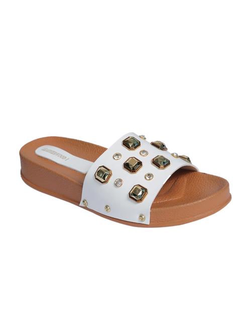 white slip on flip flop - 17543758 - Standard Image - 1