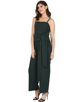 tie front full leg jumpsuit - 17543797 - Standard Image - 2