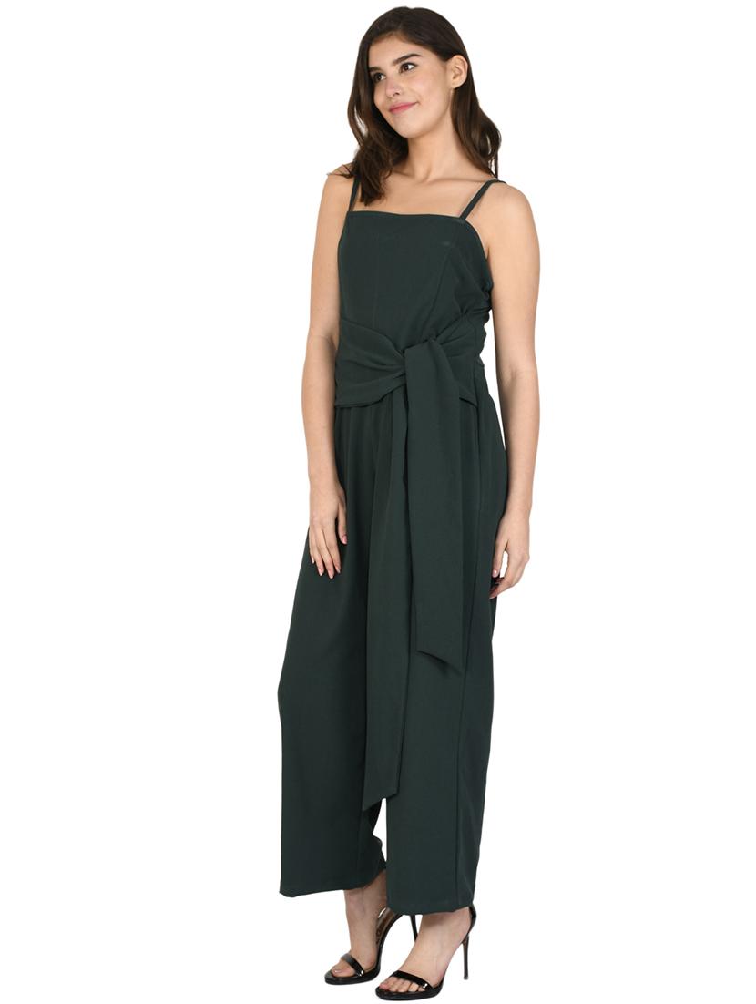 tie front full leg jumpsuit - 17543797 - Zoom Image - 2