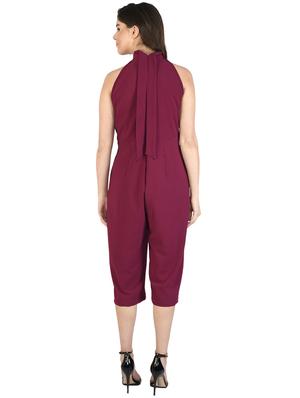 halter neck solid jumpsuit - 17543798 - Standard Image - 3