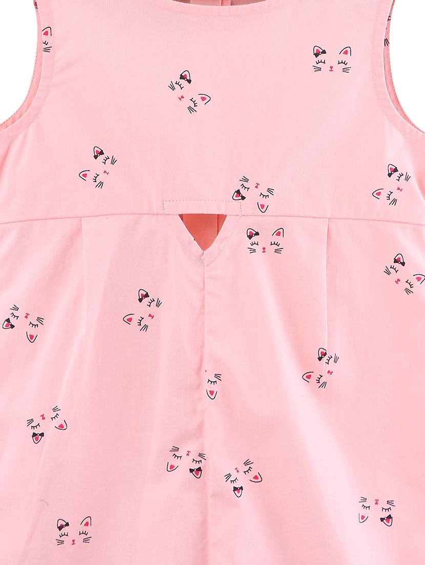pink cotton full length jumpsuit - 17544112 - Zoom Image - 3