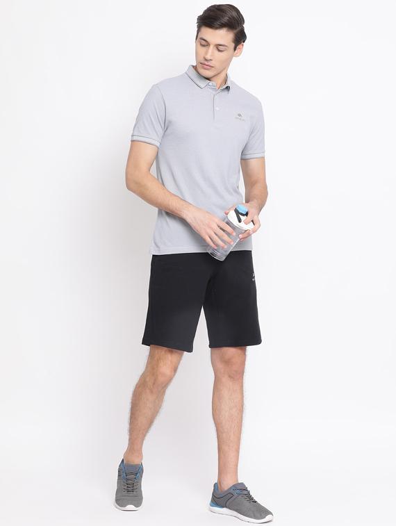 grey solid polo t-shirt - 17544221 - Zoom Image - 4