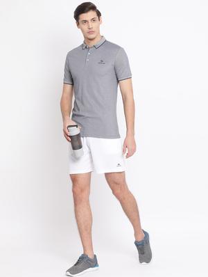 grey solid polo t-shirt - 17544222 - Standard Image - 4