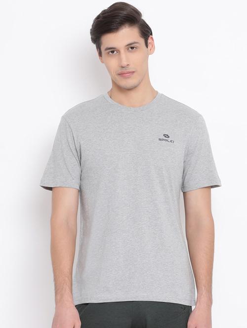 grey solid casual t-shirt - 17544223 - Standard Image - 1
