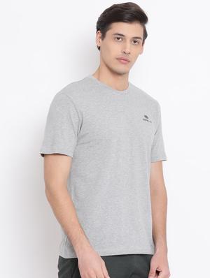 grey solid casual t-shirt - 17544223 - Standard Image - 2
