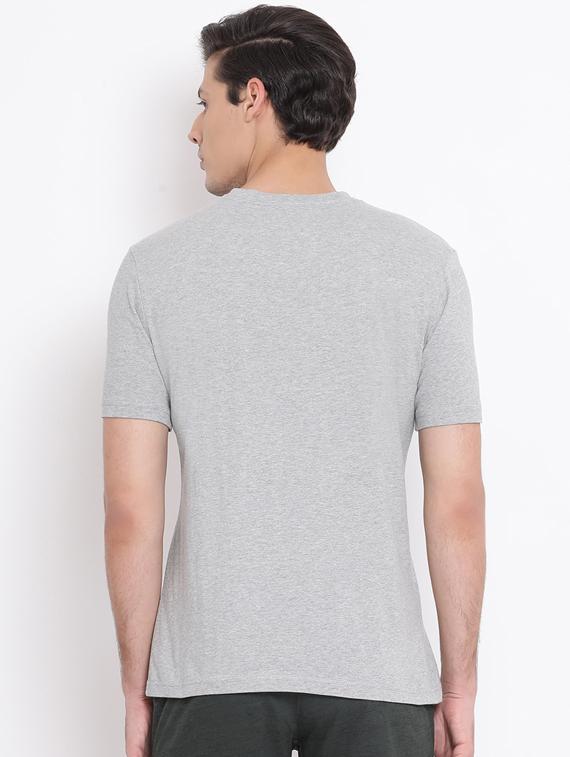 grey solid casual t-shirt - 17544223 - Zoom Image - 3