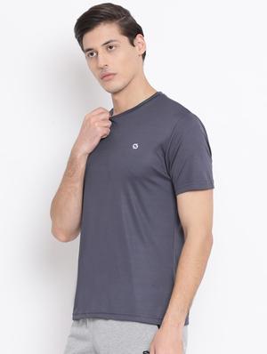 grey solid casual t-shirt - 17544238 - Standard Image - 2
