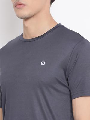 grey solid casual t-shirt - 17544238 - Standard Image - 5
