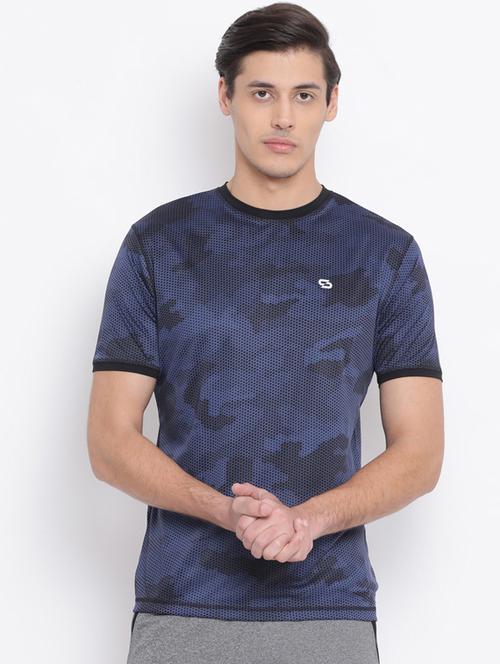 navy blue printed casual t-shirt - 17544241 - Very Small Image - 1